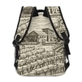 thumbnail image 4 of Rateoe Vineyard Landscape Pattern Casual Backpack for School, Work, Travel – Adjustable Straps, Multiple Compartments – Ergonomic Design, Fits Laptops and Tablets, 4 of 5