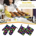 thumbnail image 5 of Pofeuu Bright Mushrooms Print Oven Mitts and Pot Holders 4 pcs Set,High Heat Resistant 500 Degree Extra Thicken Long Kitchen Cotton Oven Glove for Cooking, 5 of 6