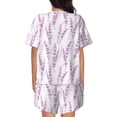 thumbnail image 3 of Rocae Lavender Flowers for Two Piece Sleepwear Pajamas Sets for Women Soft Short-Sleeved Pjs with Lounge Shorts XX-Large, 3 of 9
