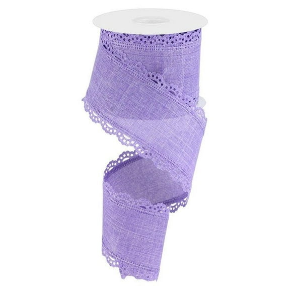 Craft Supply for for Making Beautiful & Playful Spring and Summer Door Decorations, Lavender Scalloped Edge Wired Ribbon, 2 Inches x 10 Yard