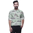 thumbnail image 4 of BESTMAN Mandarine Chemises Col Homme Coupe Régulière Imprimé Kurta Courte Menthe Verte, 4 of 6