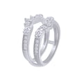 thumbnail image 2 of Round Cut White Cubic Zirconia Solitaire Enhancer Guard Ring in 10k White Gold Ring Size - 5.5, 2 of 3