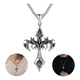 thumbnail image 2 of Collar Hombre De Cruz Llama Cadena Acero Inoxidable Gótica Belug, Plata, 2 of 5