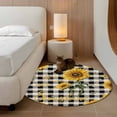 thumbnail image 2 of Small Round Rug 3Ft Washable Non-Slip, Sunflower Checked Circle Area Rugs for Living Room Bedroom, Vintage Garden Floral Bees Farmhouse Indoor Floor Mats Carpet Runner for Home Decor, 2 of 8