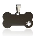 thumbnail image 4 of Etiqueta de identificación de mascota personalizada, colgante de pata de hueso plateado y dorado con hueco, nombre de perro personalizado grabado TUNC Sencillez, 4 of 5