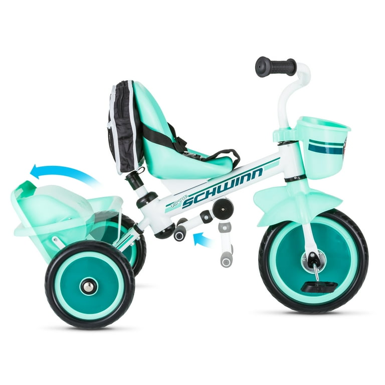 Schwinn Easy-Steer Tricycle with Push/Steer Handle, ages 2 - 4, teal, toddler bike - Walmart.com Schwinn Easy-Steer Tricycle with Push/Steer Handle, ages 2 - 4, teal, toddler bike - Walmart.com