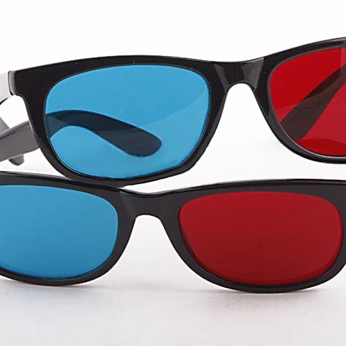 High Quality TM Anaglyph Cardboard Glasses 3D Red/Cyan Pro-Ana 100 Pair FOLDED White Frame