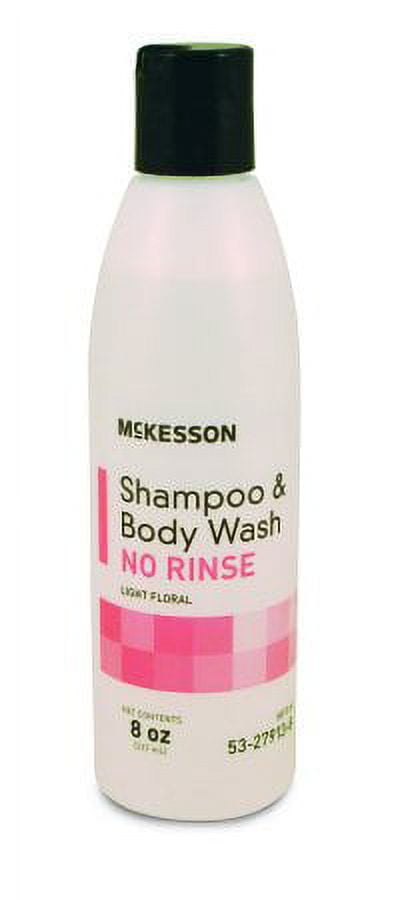 McKesson Rinse-Free Shampoo and Body Wash  8 oz. Squeeze Bottle, Light Floral Scent 10 Pack