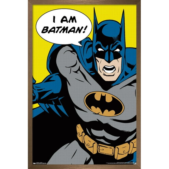 DC Comics - Batman - I Am Batman Wall Poster, 14.725" x 22.375", Framed