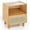 Natural, variant on Kadyn Nightstand with Rattan Drawers, Nightstand with Glass Top and Solid Wood Legs, Bedside Table with Storage, Open Storage Shelves for Bedroom, Living Room, Natural