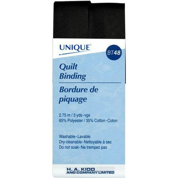 UNIQUE Quilt Binding Stone Blue 25 mm (0.98 in) × 2.75 m (1 in × 3 yd), Black