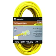 Southwire 2588SW0002 12/3 50' Yellow SJTW Heavy Duty 3 Prong Outdoor Extension Cord