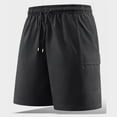 thumbnail image 3 of DPTALR George Men's Casual Cargo Shorts - Cotton, Elastic Waist with Drawstring, Sweat Shorts for Gym Workout & Jogging #Black Big and Tall Men M, 3 of 8