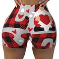 thumbnail image 2 of Susaid Buffalo Plaid Love And Gnome Print Intensify Workout Shorts for Women Seamless Scrunch Short Gym Yoga Running Sport Active Exercise Fitness Shorts-XX-Large, 2 of 8