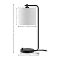 thumbnail image 3 of SAFAVIEH Follett 20 in. Modern Black USB Port Iron Table Lamp with White 100% Cotton Shade, 3 of 6