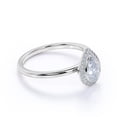 thumbnail image 3 of JeenMata 1.1 Carat Pear Shape Moissanite and Diamond Halo Engagement Ring in 10k White Gold, 3 of 7