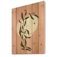 thumbnail image 2 of Designart 'Abstract Geometrical Moon and Sun With Leaf VI' Modern Print on Natural Pine Wood, 2 of 5