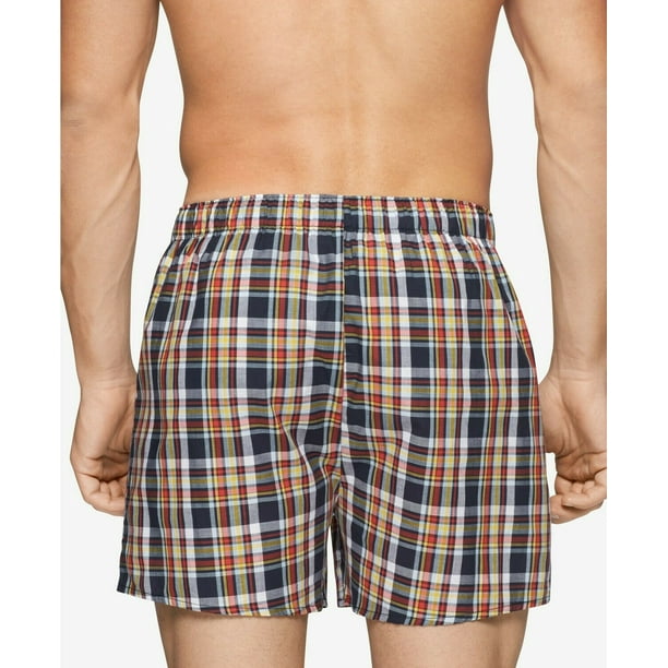 Men's Quick Dry Checker Plaid Shorts, Cotton Blend Boxers Trunks