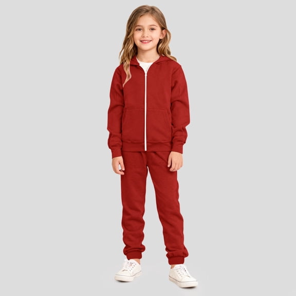 SONGGE Toddler Girls Long Sleeve Hooded Zip Up Pullover And Jogger Pants Casual Athletic Outfit Sets For Fall Winter Playwear Cartoon Cute Clothes Sets