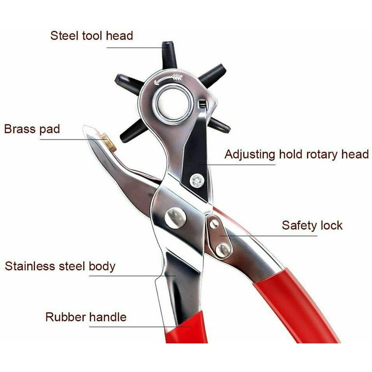 Branded Leather Hole Punch Belt Puncher Tool Hole Maker Heavy Duty Revolving Rotary