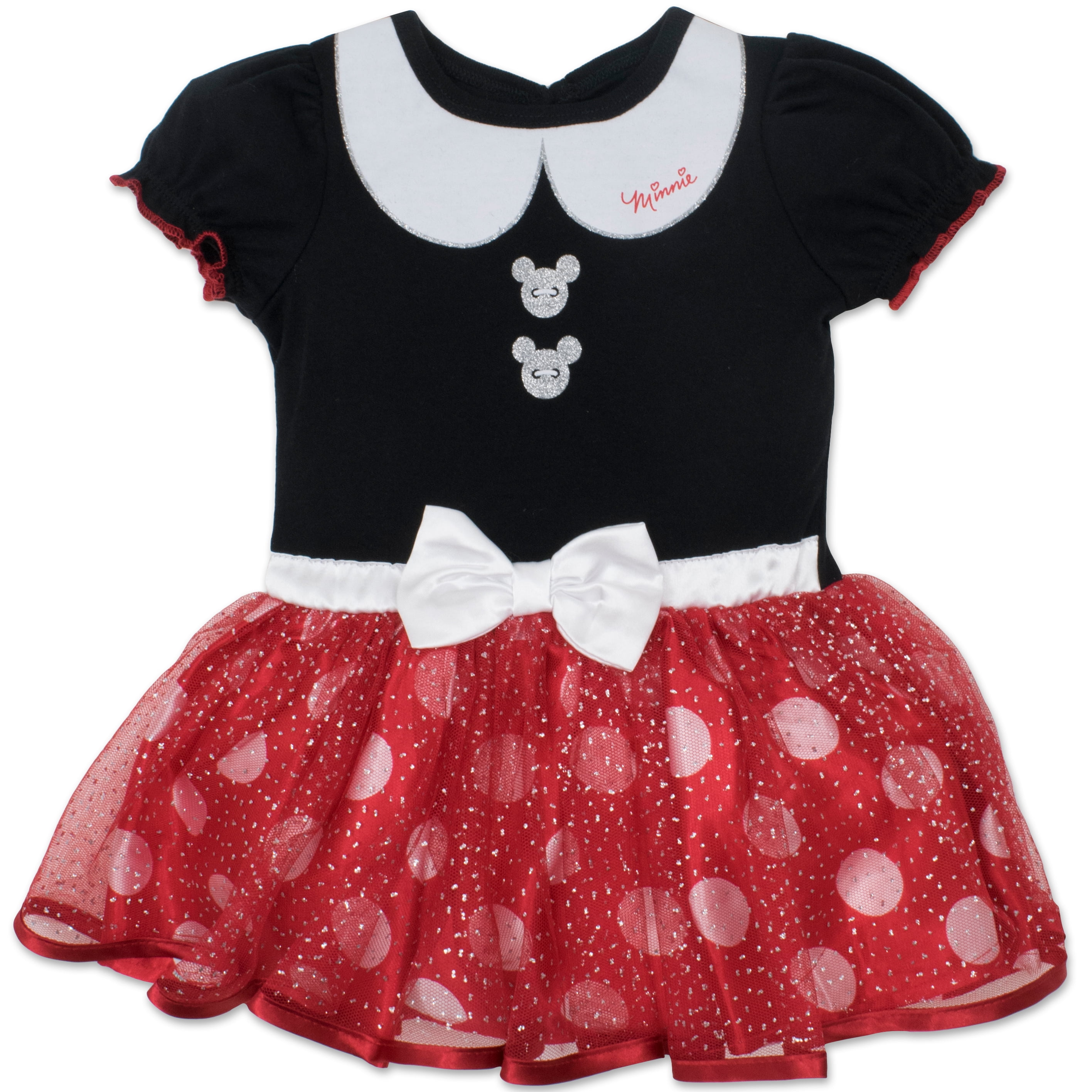 DISNEY CLOTHING Minnie Mouse Red Sparkle TuTu Dress Infant 