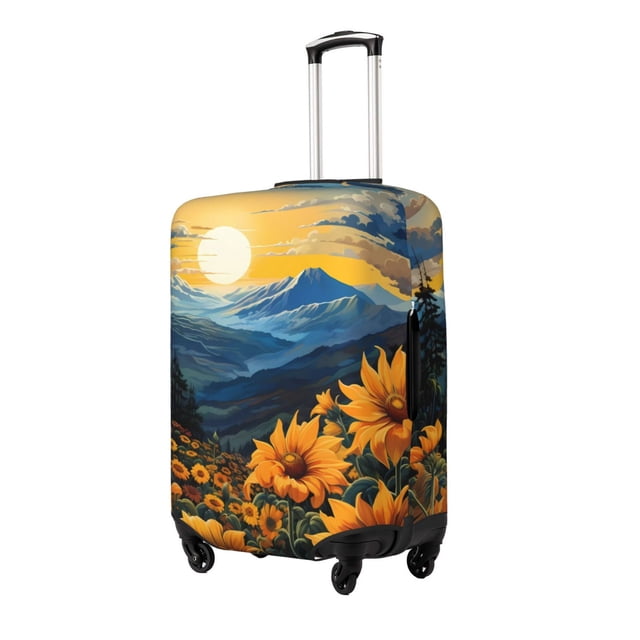 Balery Elegant Sunset Sunflower Funda de equipaje, fundas para maletas, elástica, lavable, protector de maletas, compatible con maletas de 18 a 32 pulgadas-Large
