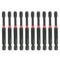 thumbnail image 1 of 10 piezas de destornillador de impacto Phillips #3 PH3 de 1/4" con vástago hexagonal de 3" (75 mm), brocas magnéticas, negro/rojo, 1 of 7