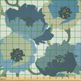 thumbnail image 2 of Ambesonne Floral Fabric by the Yard Microfiber, Ombre Romantic Flowers, 10 Yards, Grey Navy, 2 of 2