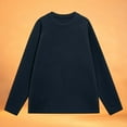 thumbnail image 4 of DHFJKG Sweatshirt For Women Thermal Round Neck Plus Size Loose Fit Raglan Sleeve T-Shirt Casual Solid Color Winter Warm Basic Tee Pullover Classic Tops, 4 of 5