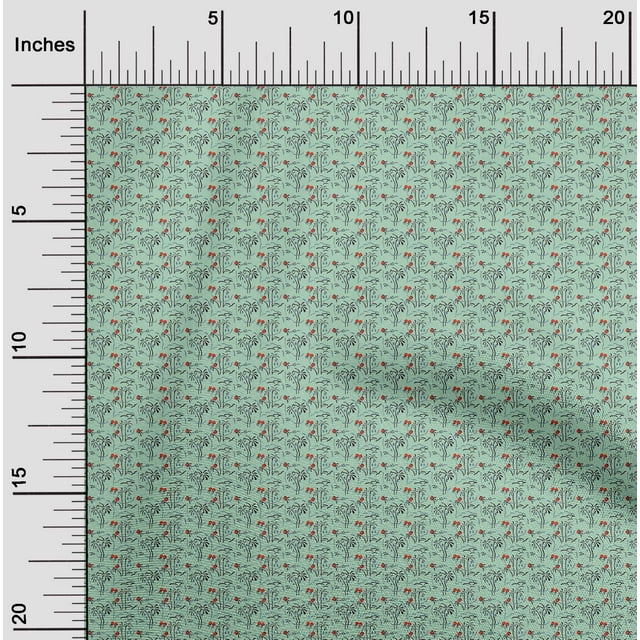 oneOone Georgette Viscose Light Mint Green Fabric Artistic Tree Sewing Craft Projects Fabric Prints By Yard 42 Inch Wide