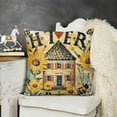 thumbnail image 2 of YINGXI Spring Summer Yellow Happy Decorative Throw Pillow Cover, Fall Black Honey Themed Home Decoration, Farmhouse Cushion Case Outdoor Decors 20x20in, 2 of 5