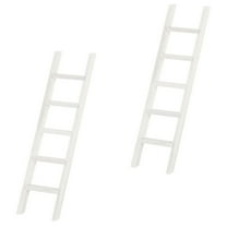 PTOOTP 2-Pack White Wooden Mini Garden Ladder Small Display Stand Decorative Accessories