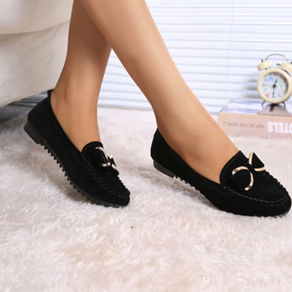 New Women Casual Flat Shoes Woman Ballet Flats Loafers Peas Fashion Bowtie Slip On Boats Soft Lazy Shoes,Blue,6.5