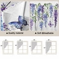 thumbnail image 5 of Purple Flowers Swag Valances for Windows, Kitchen Window Curtains Over Sink, Weeping Spring Floral Bicycle Wooden Window Treatment Curtains for Living Room/Bedroom Curtains 2 Panel Sets 36"x45", 5 of 8