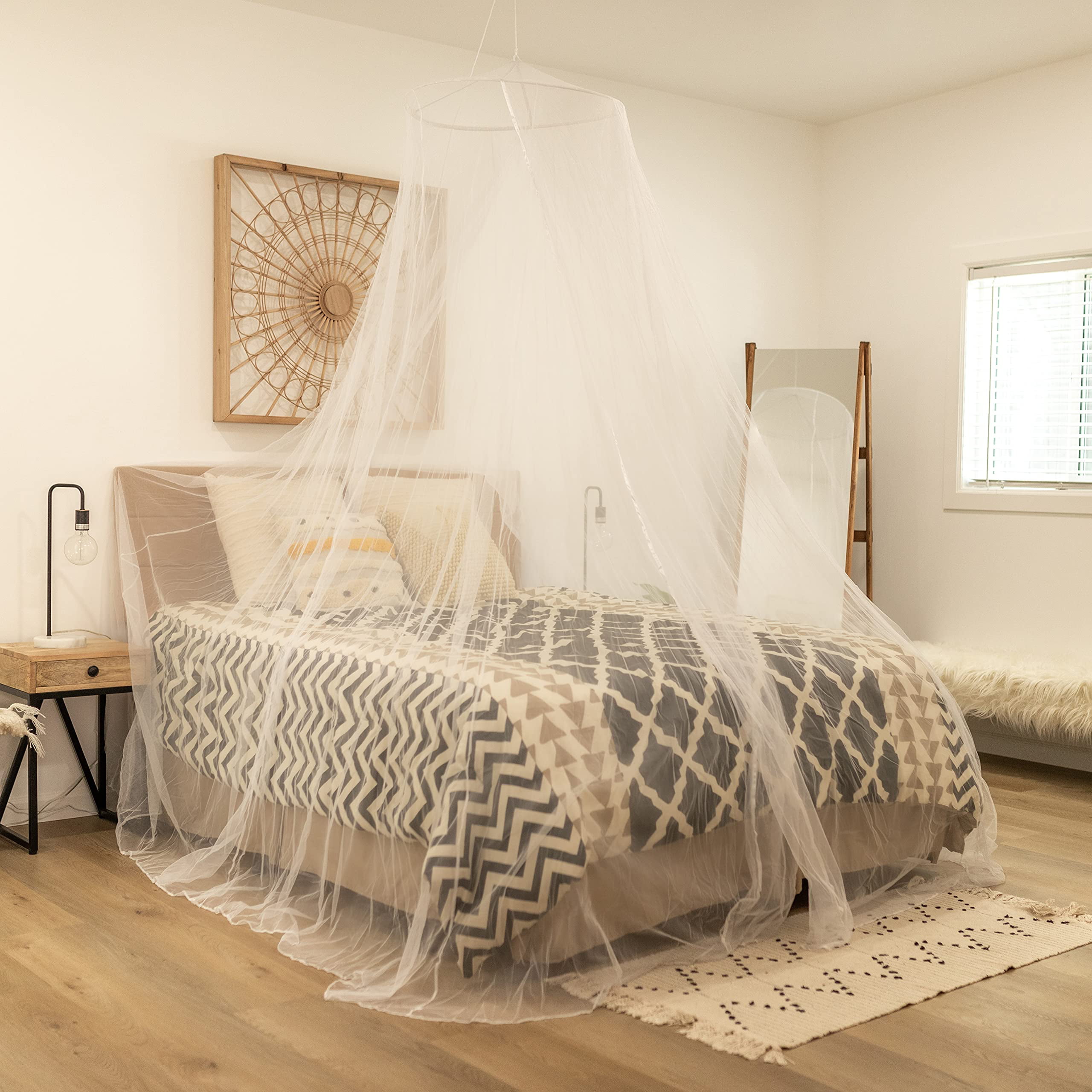 Twin to Double Size Quick Easy Installation No Chemicals Added EVEN Naturals Luxury MOSQUITO NET for Bed Bed Canopy Curtain Netting Large: for Single Finest Holes: Mesh 380 1 Entry Storage Bag