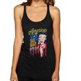 thumbnail image 1 of Wild Bobby Betty Boop America Land of the Free Home of the Brave Betty Boop Tri-Blend Racerback Tank Top, Vintage Black, Large, 1 of 5