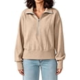 thumbnail image 6 of AloohaidyvioNo Boundaries Womens Half Zip Sweatshirt Soft Fleece Lined Long Sleeve Pullover, Fall Loose Casual Workout Lounge Quarter Zip Tops, 6 of 9