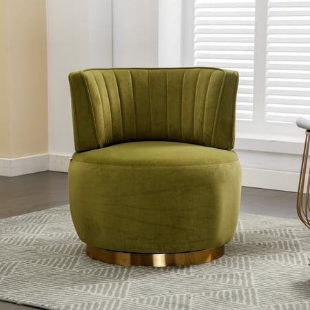 olive green velvet barrel swivel product