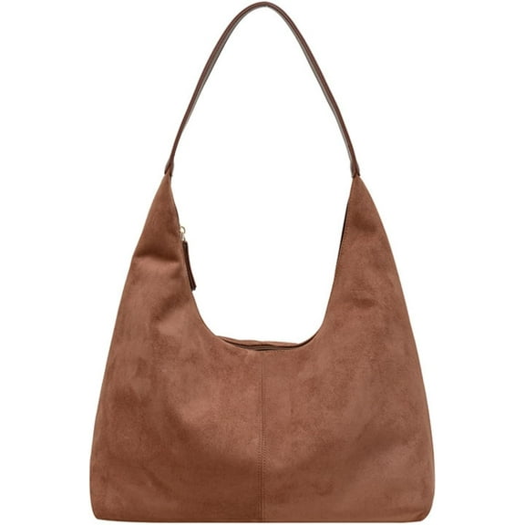 JennyShop Slouchy Suede Shoulder Bags for Women, Hot Sale Underarm Bag Womens Tote Bag Work Purses Crescent Bag Suede Handbag Travel Winter Fall
