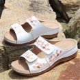 thumbnail image 2 of BONIXOOM White Sandals Woman Clearance Fall Slip-On Wedge Casual Fashion Womens Shoes White Size 6, 2 of 2
