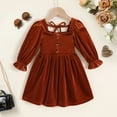 thumbnail image 2 of Happy Town Toddler Girl Fall Clothing Long Sleeve Dress Girl Solid Color Casual Fall Winter Clothes, 2 of 8