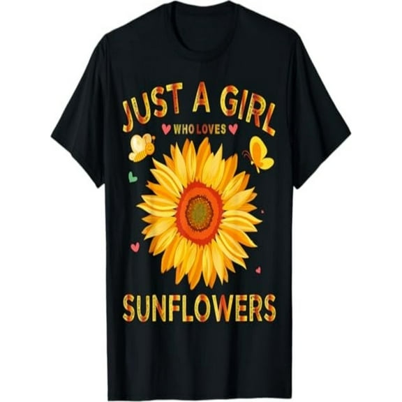 BESTLUCKY Sunflower Shirt For Women Just A Girl Who Loves Sunflowers T-Shirt