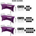 thumbnail image 4 of GFDYREE Spandex Tablecloth 6FT Stretch Table Cover Fitted Rectangular Tables, Universal Stretch Patio Table Cloth for Wedding, Banquet, Party and Event（Purple, 6FT, 4 of 7