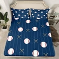 thumbnail image 2 of Manfei Baseball Bed Sheets Set Twin Size,Sports Theme Bedding Sets Twin Size,Blue White Bed Sheets Twin For Boys,Ultra Soft Room Decorative,3-Piece, 2 of 7