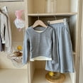 thumbnail image 4 of Cowsor Girls Fall Outfit Two-Piece Set, Soft Knit Top with Stretchy Pants, Autumn Fashion Clothes for Toddler Girls, 4 of 5