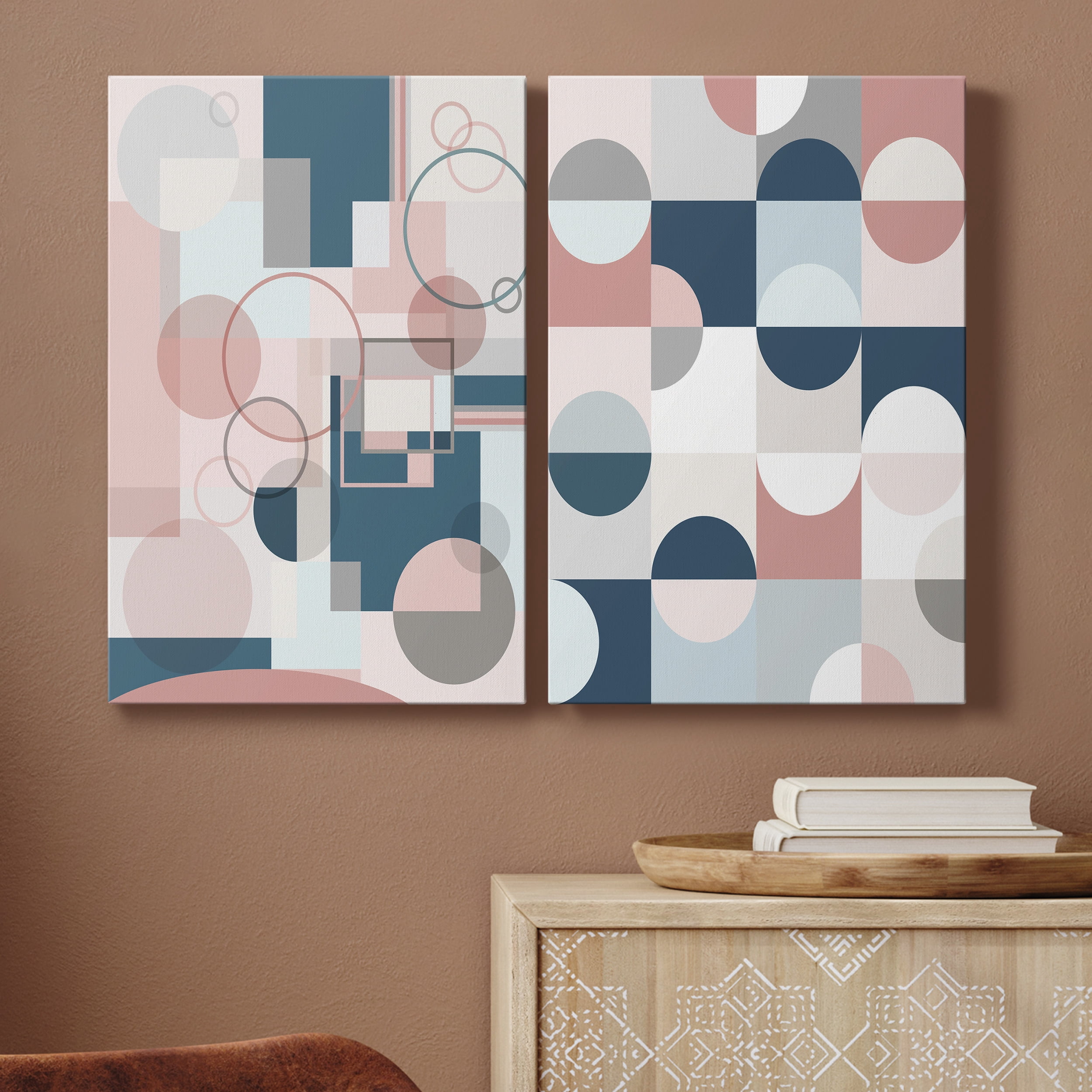 Modern Geo Premium Gallery Wrapped Canvas - Ready to Hang - Set of 2 - 12 x 18 Each