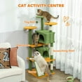 thumbnail image 4 of PawHut 54" Cat Tree Tower with Scratching Posts, Cat Condos, Green, 4 of 10