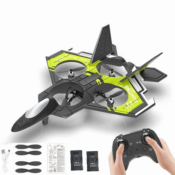 RC Plane 2.4GHz Remote Control Airplane Aircrafts with LED Lights, Altitude Hold, 360 Flip, 2 Rechargeable Batteries Toys for Christmas
