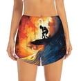 thumbnail image 4 of Lsque Sunset Surfing Silhouette Printed Women's Running Shorts with Liner Pockets,Elastic Quick Dry Workout Athletic Gym Yoga Shorts,Womens High Waist Shorts-Small, 4 of 9