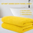 thumbnail image 4 of Cotton Paradise 100% Cotton 40 by 80 inches Bath Sheet, Soft Absorbent Quick Dry Towels for Bathroom, Yellow, 4 of 8